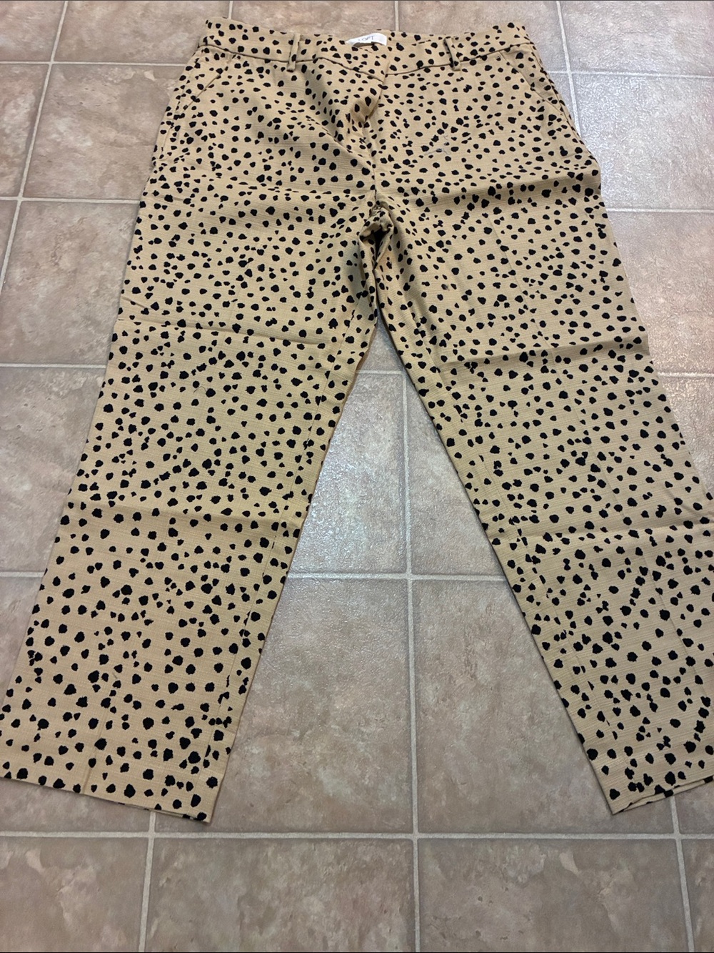 Women’s Tan Spot Print Jeans The Riviera Slim lightweight
